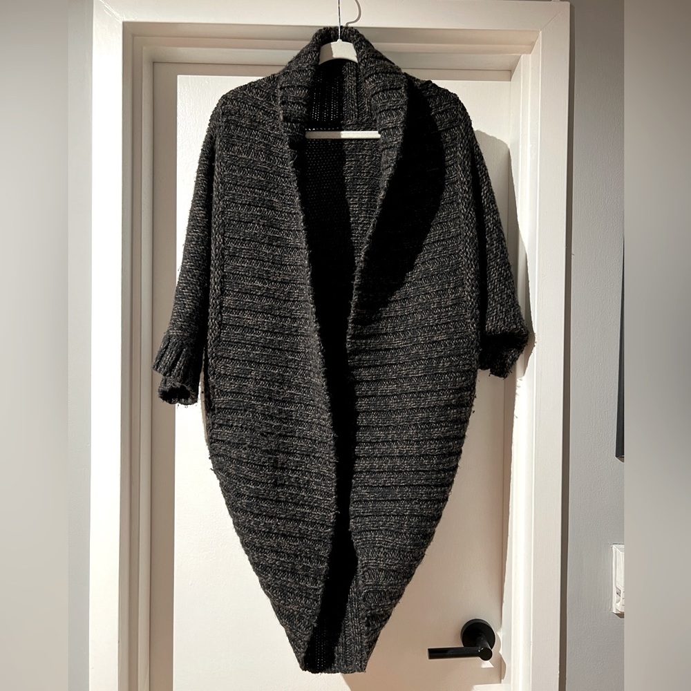 Express Dark Brown Heavyweight Cocoon Sweater Coat, Size M